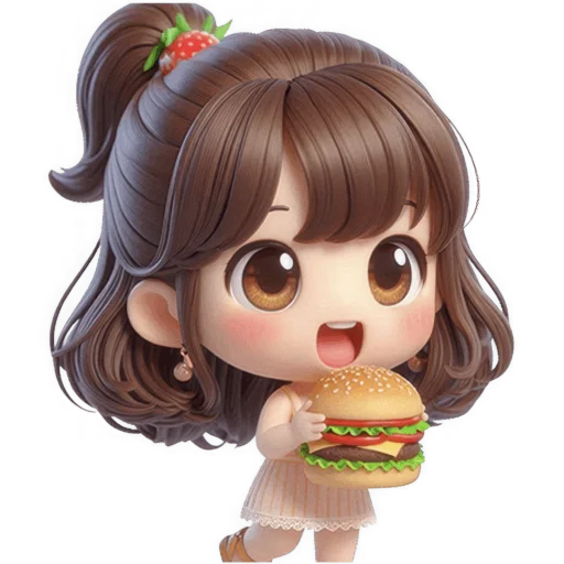 🍔 Стикер «Милая девочка» для Telegram