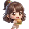 🍔 Эмодзи «Милая девочка» для Telegram