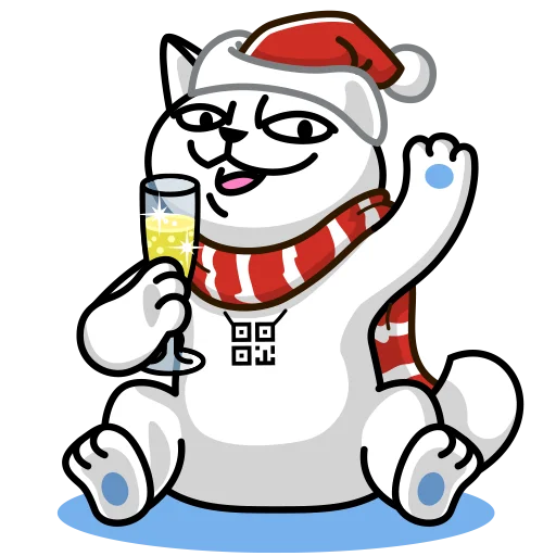 🥂 Стикер «QR-cat» для Telegram