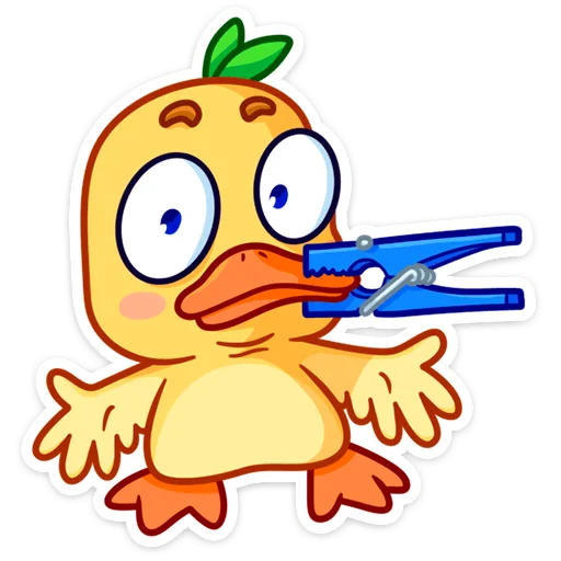 🤐 Стикер «Утёнок Кряк» для Telegram