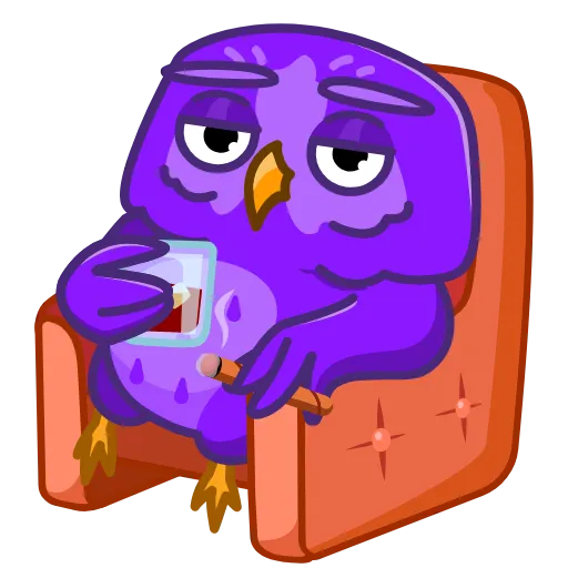 😎 Стикер «Purple Owl» для Telegram