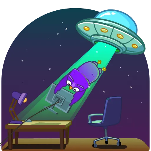 🛸 Стикер «Purple Owl» для Telegram