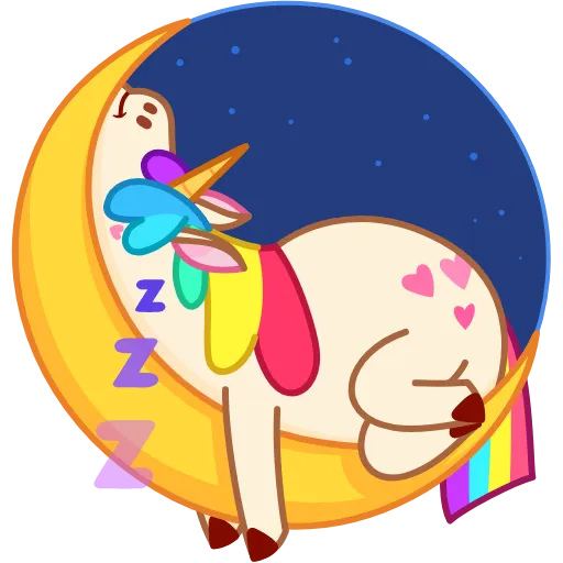 😴 Эмодзи «Rainicorn» для Telegram