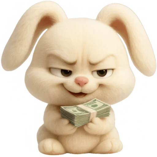 🤑 Стикер «Кролик Тролик» для Telegram