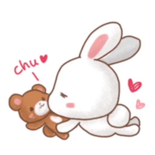 😘 Стикер «Rabbit and Bears love» для Telegram