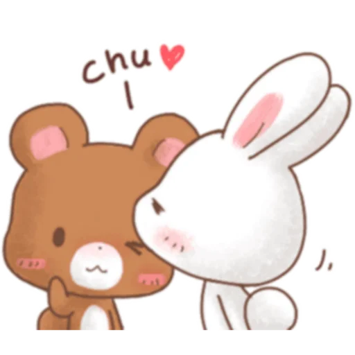 😚 Стикер «Rabbit and Bears love» для Telegram