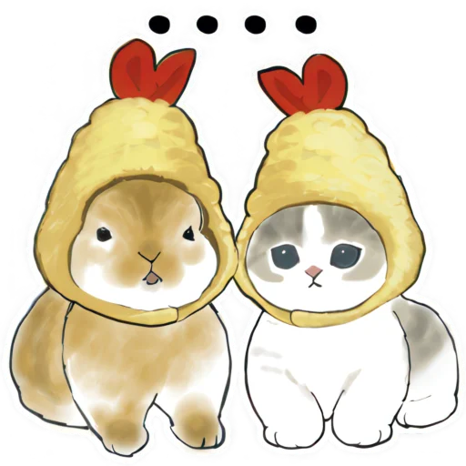 🐤 Стикер «Котята и Кролики» для Telegram