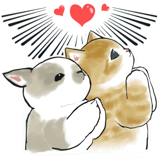 🥺 Стикер «Котята и Кролики» для Telegram