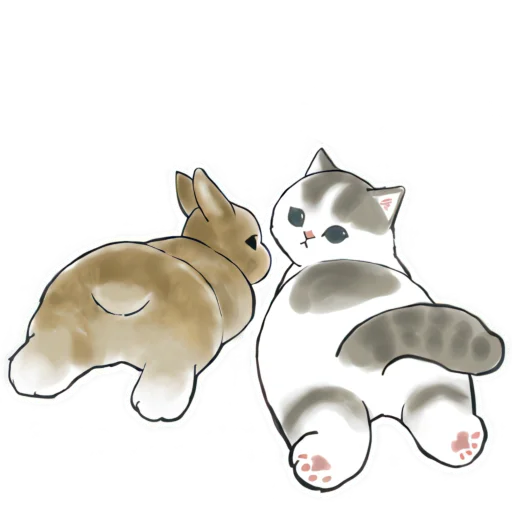 🍑 Стикер «Котята и Кролики» для Telegram