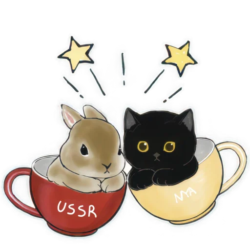 ☕️ Стикер «Котята и Кролики» для Telegram