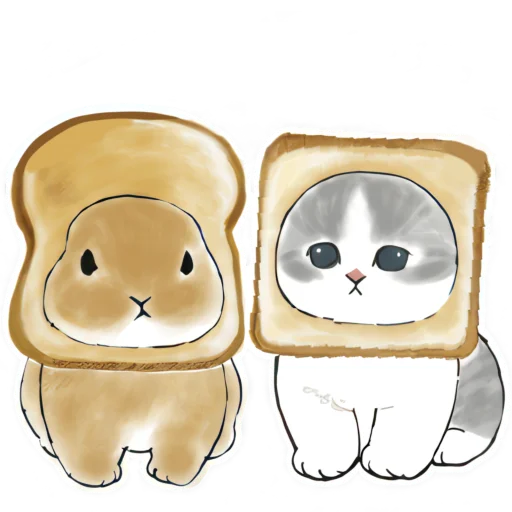 🍞 Стикер «Котята и Кролики» для Telegram