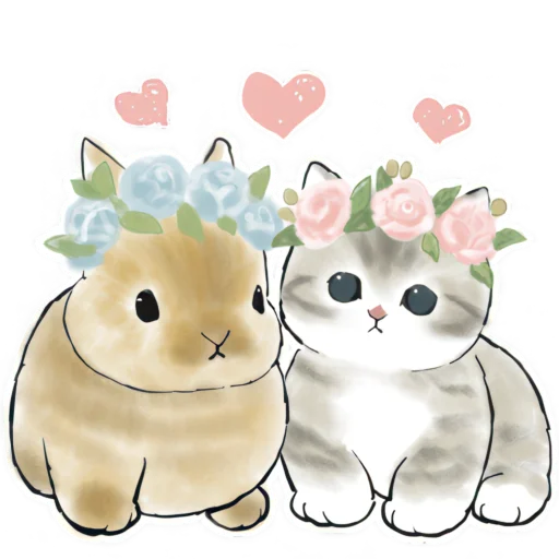 🥀 Стикер «Котята и Кролики» для Telegram
