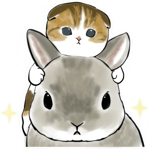 😈 Стикер «Котята и Кролики» для Telegram