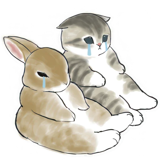 😭 Стикер «Котята и Кролики» для Telegram