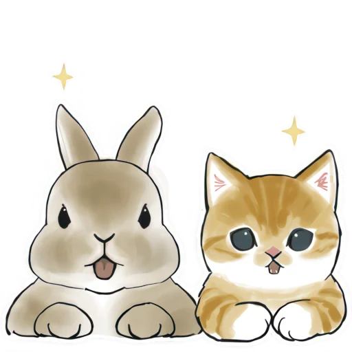 😛 Стикер «Котята и Кролики» для Telegram