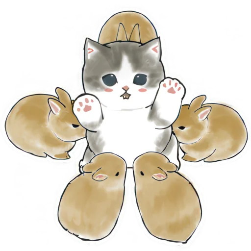 😊 Стикер «Котята и Кролики» для Telegram