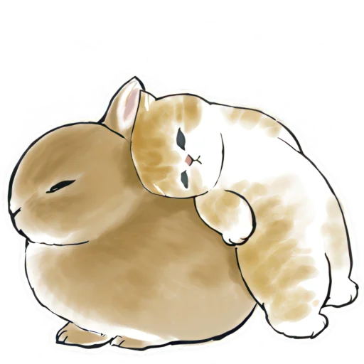 😴 Стикер «Котята и Кролики» для Telegram