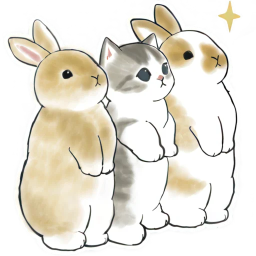🥺 Стикер «Котята и Кролики» для Telegram