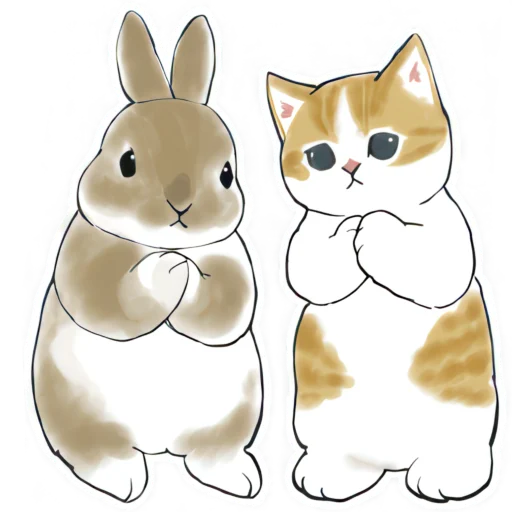 🥹 Стикер «Котята и Кролики» для Telegram