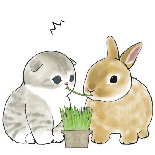 😘 Стикер «Котята и Кролики» для Telegram
