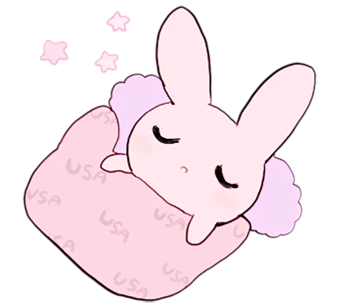 😴 Стикер «rabbits and girls pink» для Telegram
