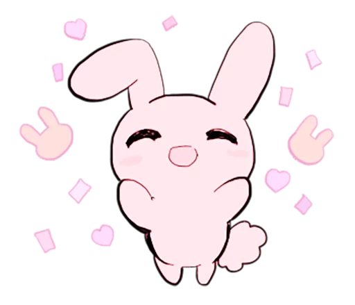 😄 Стикер «rabbits and girls pink» для Telegram