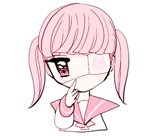 🤔 Стикер «rabbits and girls pink» для Telegram