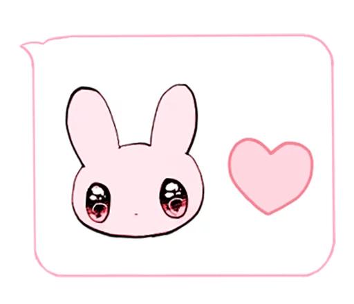 ❤ Стикер «rabbits and girls pink» для Telegram