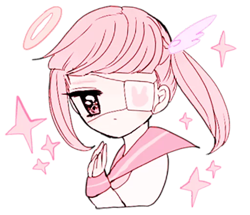 😇 Стикер «rabbits and girls pink» для Telegram