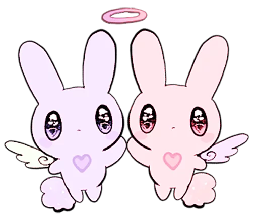 😇 Стикер «rabbits and girls pink» для Telegram