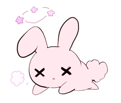😵 Стикер «rabbits and girls pink» для Telegram