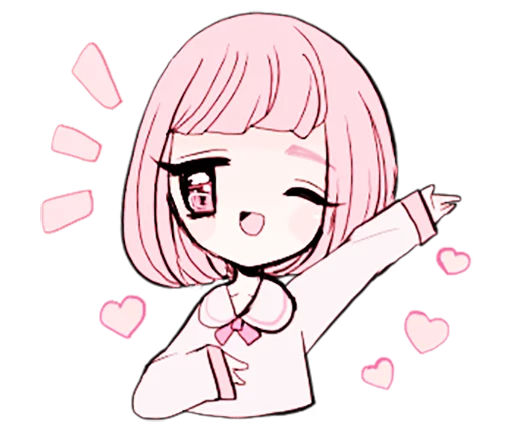 😉 Стикер «rabbits and girls pink» для Telegram