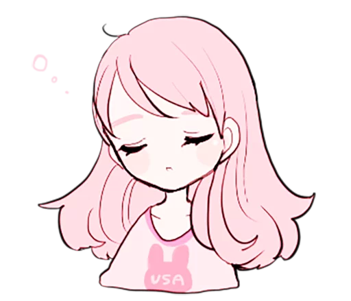 😪 Стикер «rabbits and girls pink» для Telegram