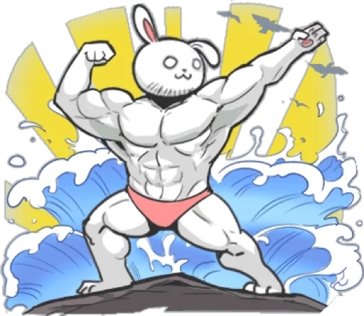 Стикерпак Rabbo the Muscle Rabbit для Telegram