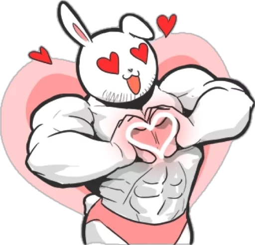 😍 Стикер «Rabbo the Muscle Rabbit» для Telegram