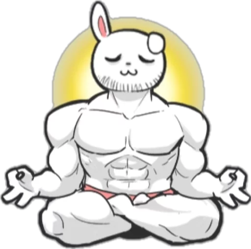 😌 Стикер «Rabbo the Muscle Rabbit» для Telegram