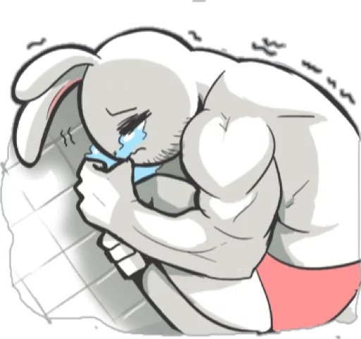 😢 Стикер «Rabbo the Muscle Rabbit» для Telegram