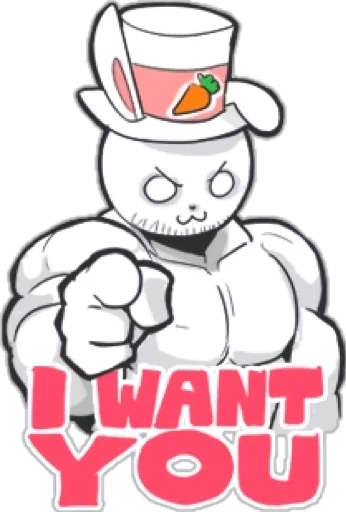 👉 Стикер «Rabbo the Muscle Rabbit» для Telegram