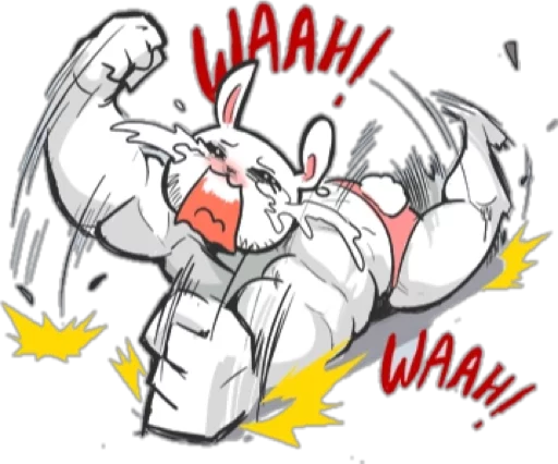 😭 Стикер «Rabbo the Muscle Rabbit» для Telegram