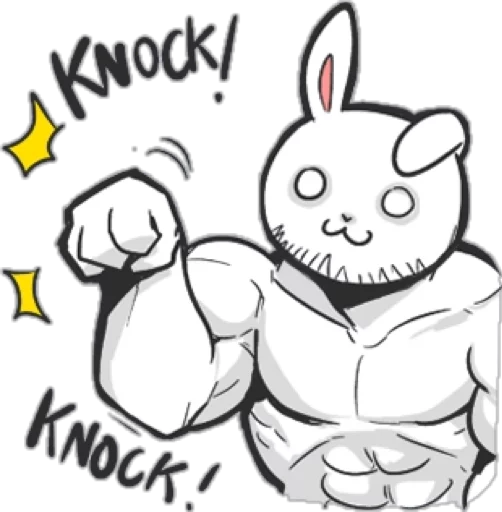 👊 Стикер «Rabbo the Muscle Rabbit» для Telegram