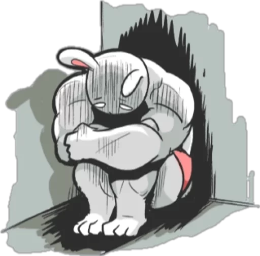 😔 Стикер «Rabbo the Muscle Rabbit» для Telegram