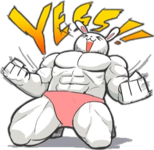 👍 Стикер «Rabbo the Muscle Rabbit» для Telegram