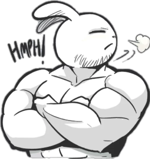 😒 Стикер «Rabbo the Muscle Rabbit» для Telegram