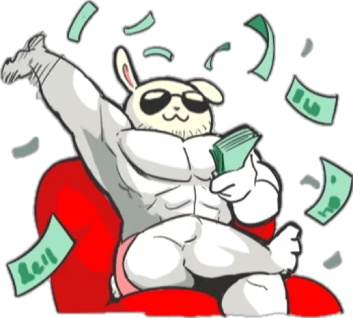 😎 Стикер «Rabbo the Muscle Rabbit» для Telegram