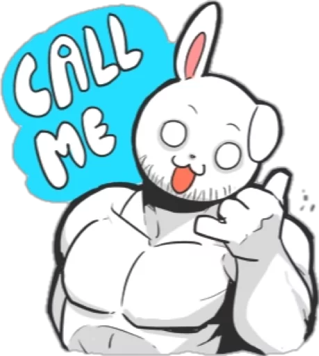 😜 Стикер «Rabbo the Muscle Rabbit» для Telegram