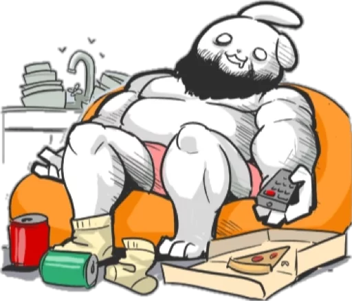 😌 Стикер «Rabbo the Muscle Rabbit» для Telegram