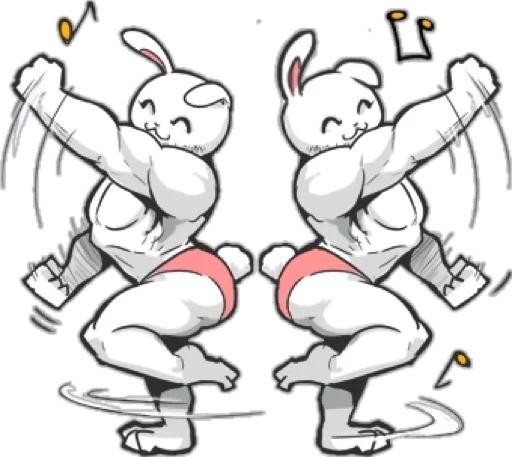 👯 Стикер «Rabbo the Muscle Rabbit» для Telegram
