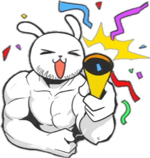 🎉 Стикер «Rabbo the Muscle Rabbit» для Telegram