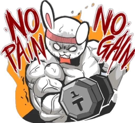 💪 Стикер «Rabbo the Muscle Rabbit» для Telegram