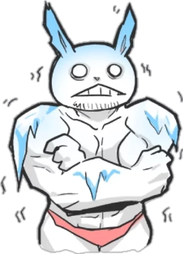 😨 Стикер «Rabbo the Muscle Rabbit» для Telegram